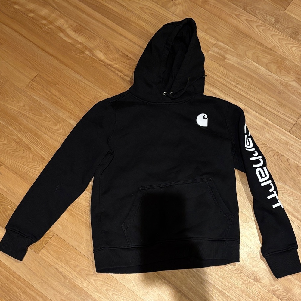 Carhartt Black Hoodie with White Logo